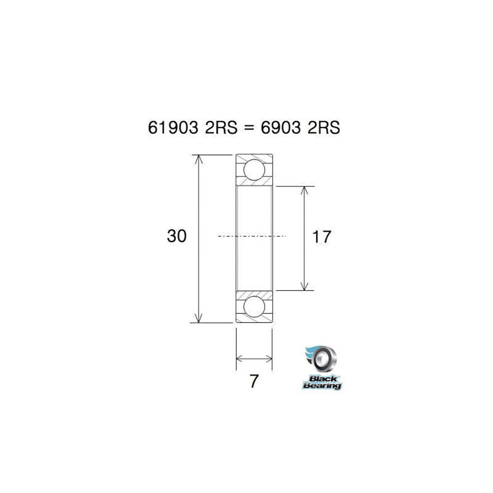Black Bearing UB-6903-B5 (17x30x7mm) bearing