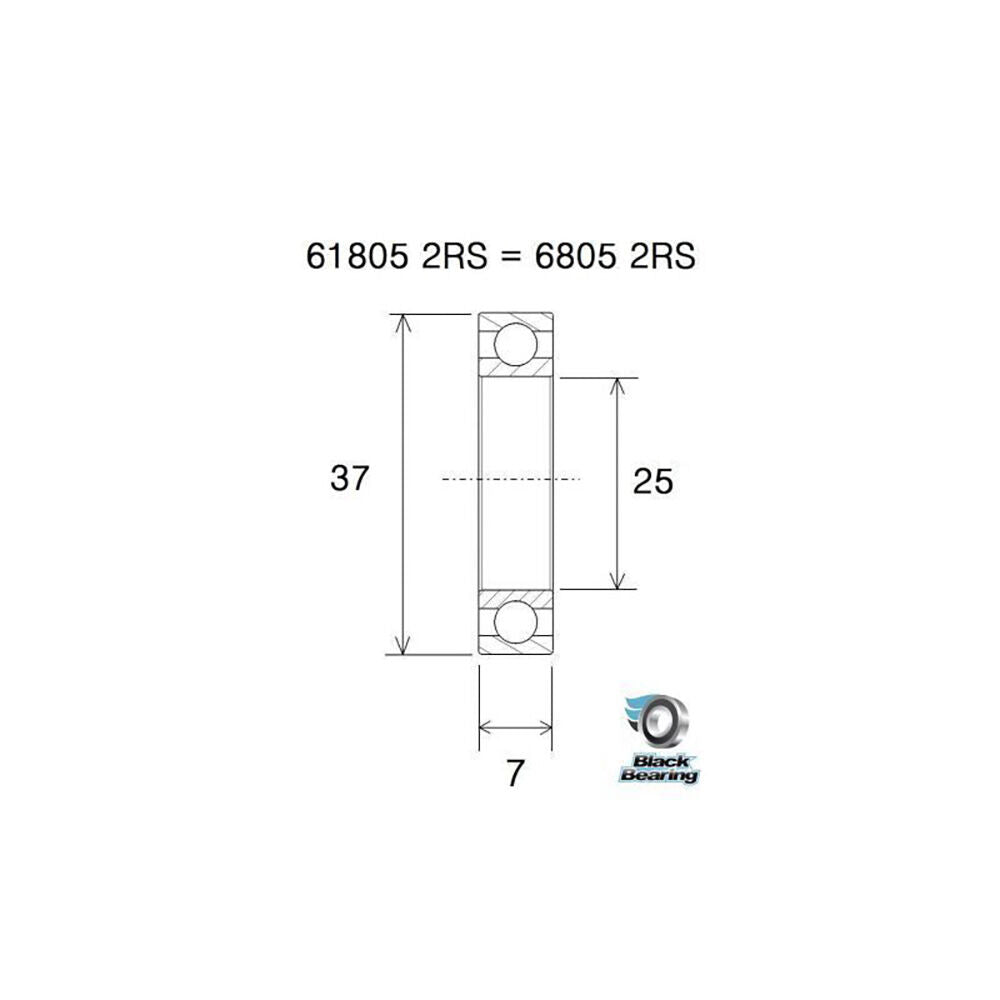Black Bearing cs 6805 (25x37x7mm) ceramic bearing