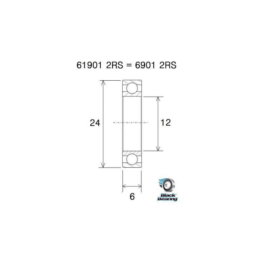 Black Bearing cs 6901 (12x24x6mm) ceramic bearing