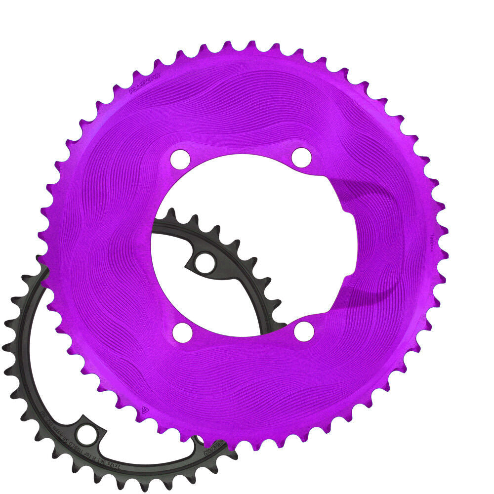Alugear Aero 110 BCD 4b Shimano Asymetric chainrings set x2